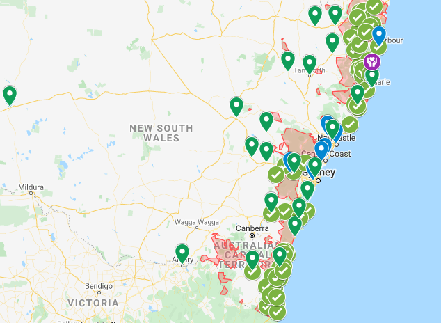 2020 01 24 11 22 29 RSPCA NSW Bushfire Response Google My Maps